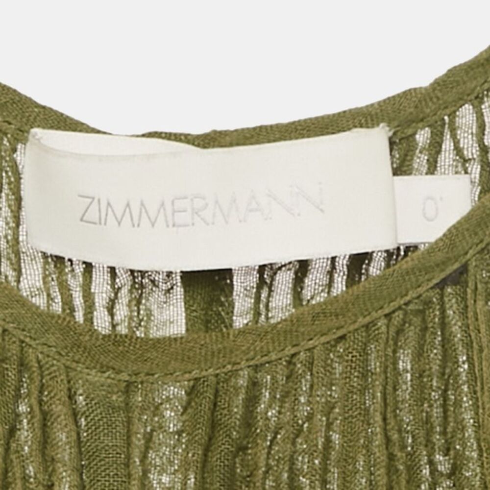 Zimmermann Olive Green Ramie & Cotton Belted Jumpsuit Xs - Picture 4 of 5